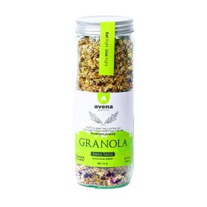 گرانولا جو دوسر و عسل دانه چیا و کنجد avena