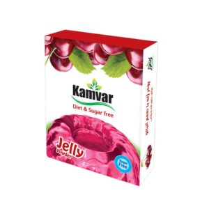 پودر ژله رژیمی بدون قند کامور باطعم آلبالو