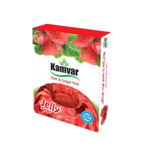 پودر ژله رژیمی بدون قند کامور باطعم توت فرنگی