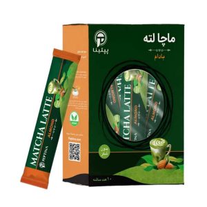 ماچا لته رژیمی و بدون شکر با شیر بادام پپتینا
