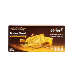 بیسکوییت جو با تزئین کنجد شوید و هل کوپاجو وزن 500 گرمی